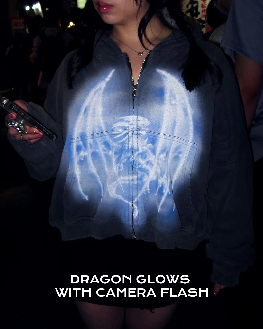 Airbrush Dragon Cropped Zip-Up